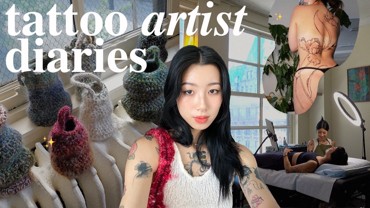 In NYC | crocheting bags, tattooing a body piece, painting! ❤️