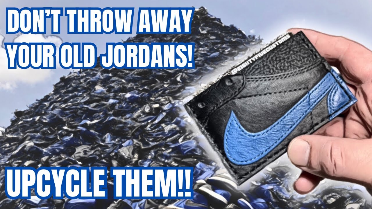DON’T THROW AWAY YOUR OLD JORDANS! UPCYCLE THEM!!♻️ Making A Jordan 1 Wallet #sneakers #jordans