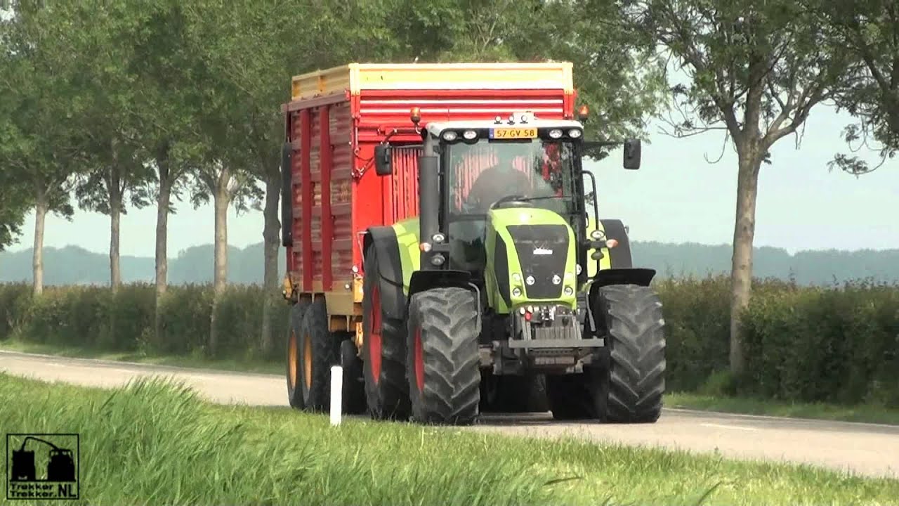 www.trekkertrekker.nl - Grass Silage with a Claas Axion 840 + Schuitemaker Rapide 155 * Nice video!