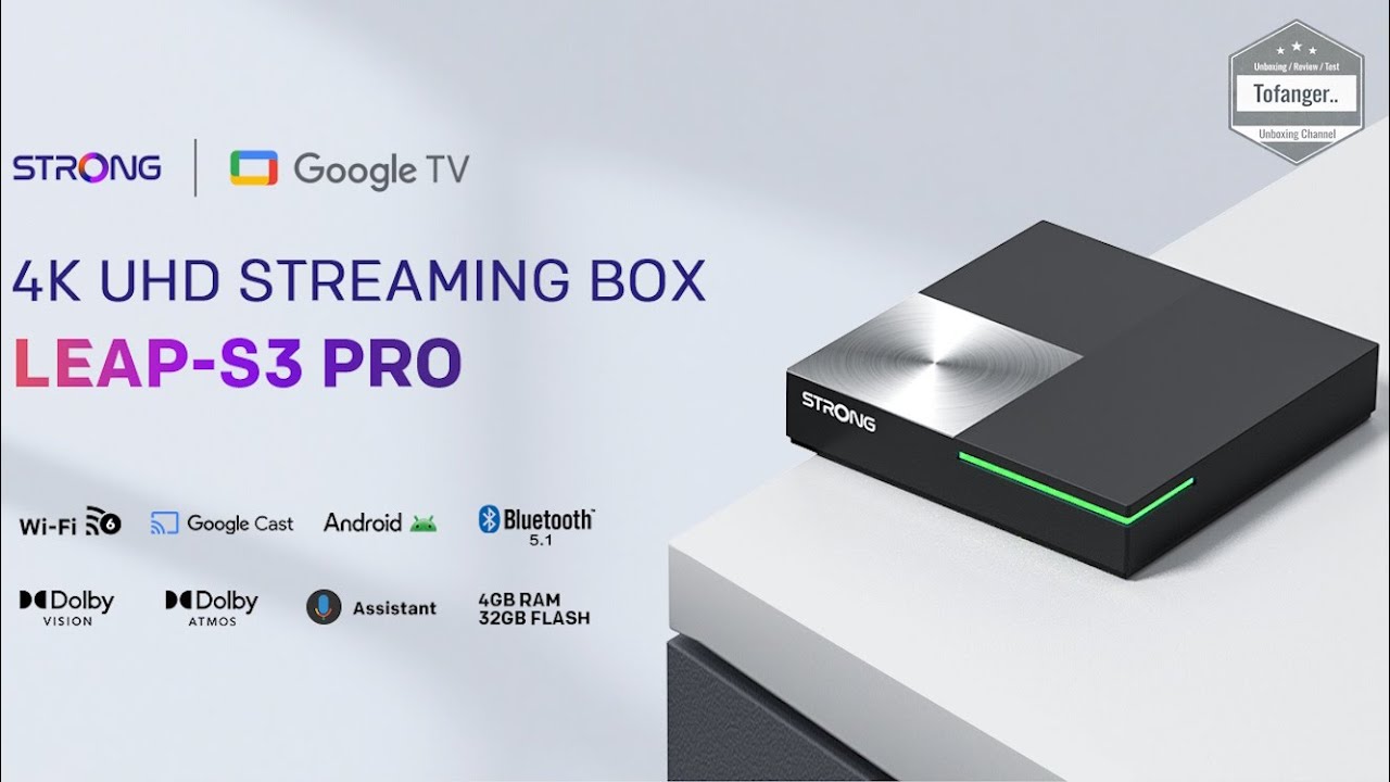 STRONG Leap S3 Pro Android TV Box Мультимедийный шлюз Android 12 4 ГБ ОЗУ и 32 ГБ ПЗУ Распаковка