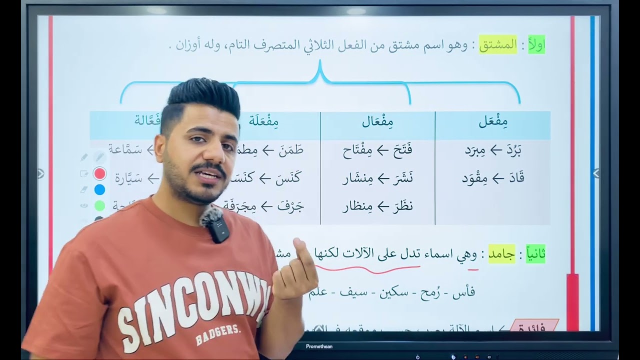 الثالث متوسط / قواعد / الموضوع الحادي عشر / المشتقات / اسم الآلة