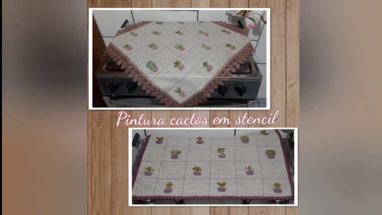 Pintura em tecido com Stencil (Cactos) - Clube de Mães BN