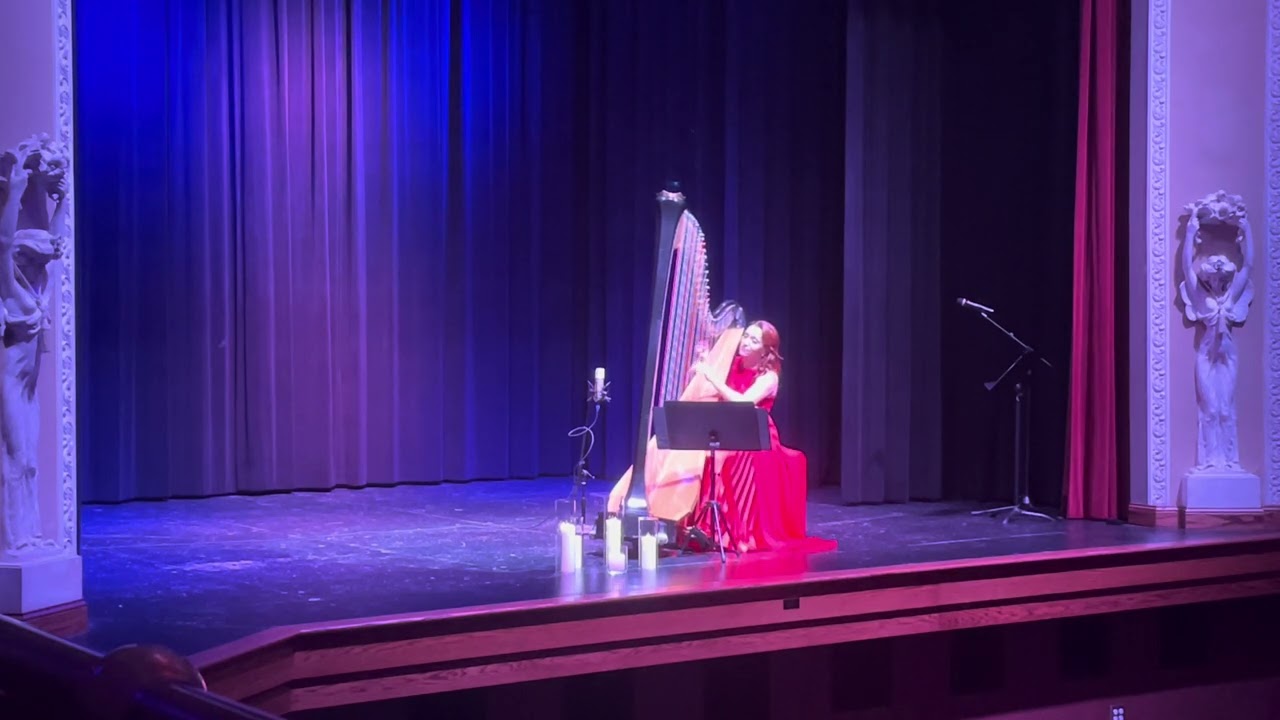 Scarborough Fair variations and explanation how pedal harp works