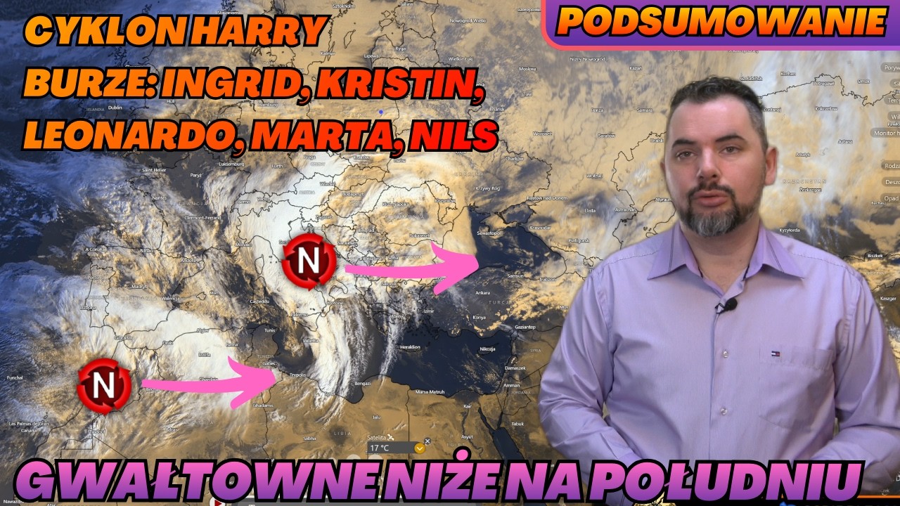 Sześć gwałtownych niżów na południu Europy od stycznia. Rzeka atmosferyczna w akcji. Omówienie.
