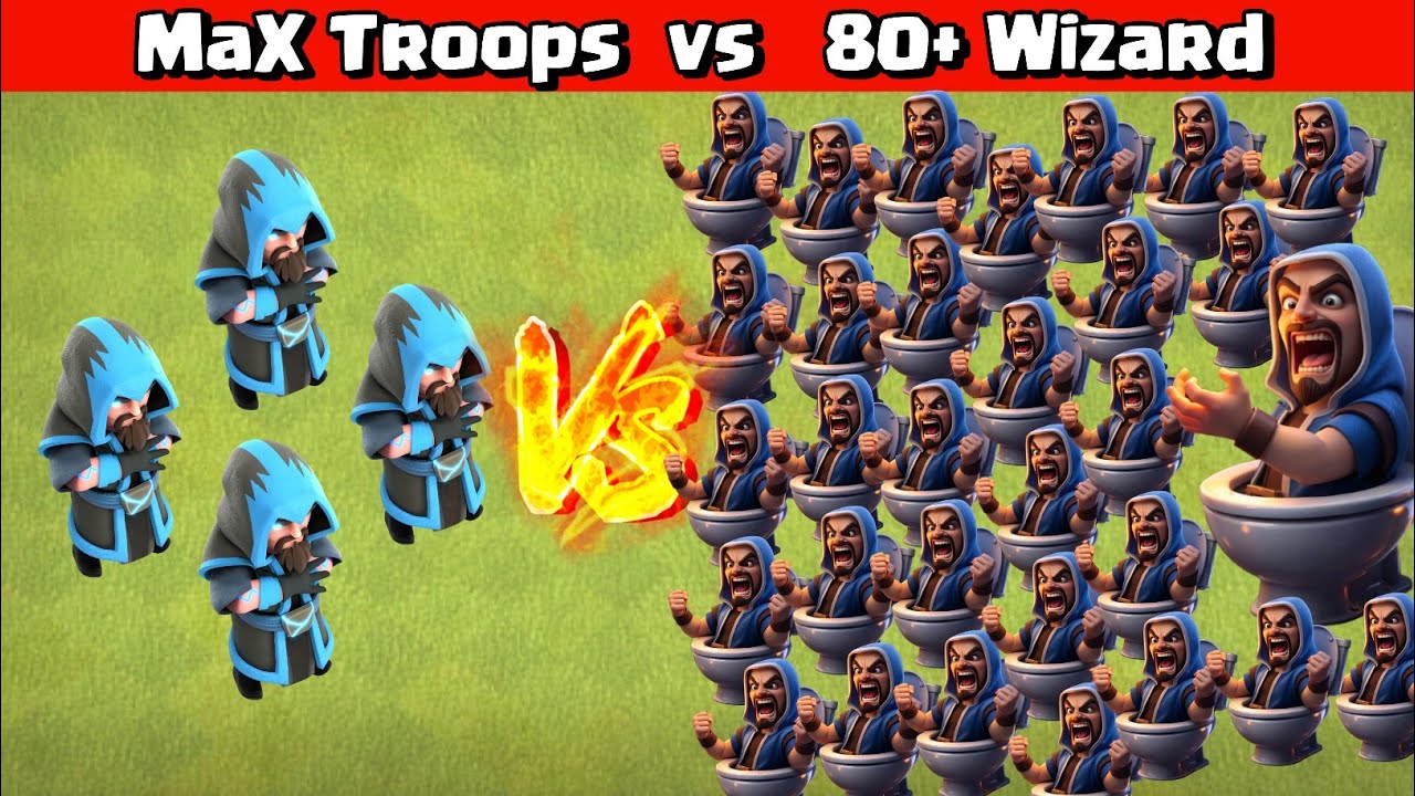 Who'll Survive Against Level 1 80+ Wizards? Clash of Clans
