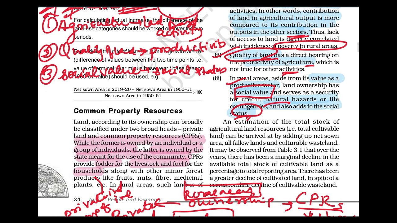 Land Resources and Agriculture | Class 12 Geography | PART 1| One Shot Revision 💯