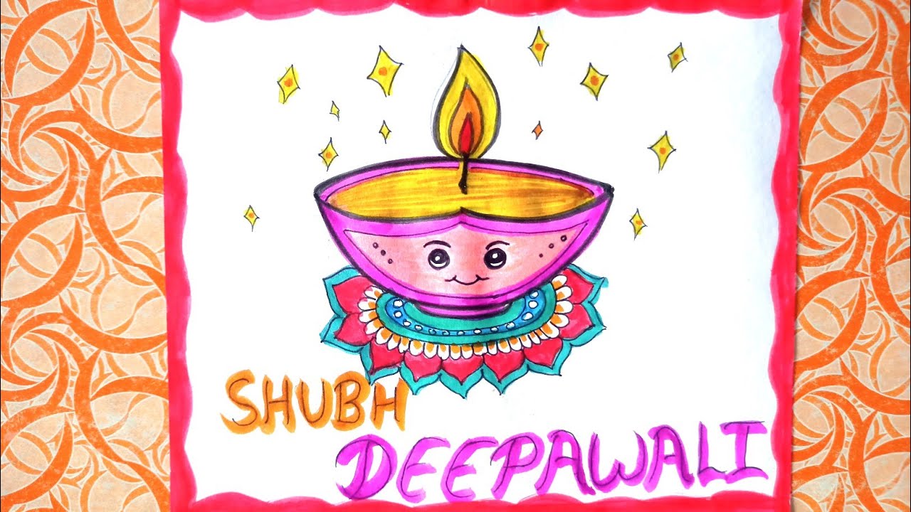 Рисование на Дивали / Как рисовать Дию / Рисование на Дивали