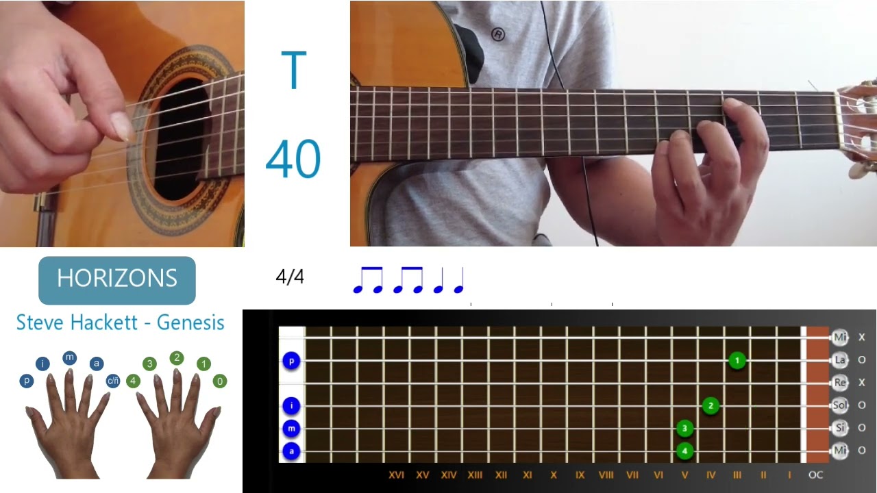 Horizons (Steve Hackett - Genesis) Guitar Tutorial. Virtual Instrument