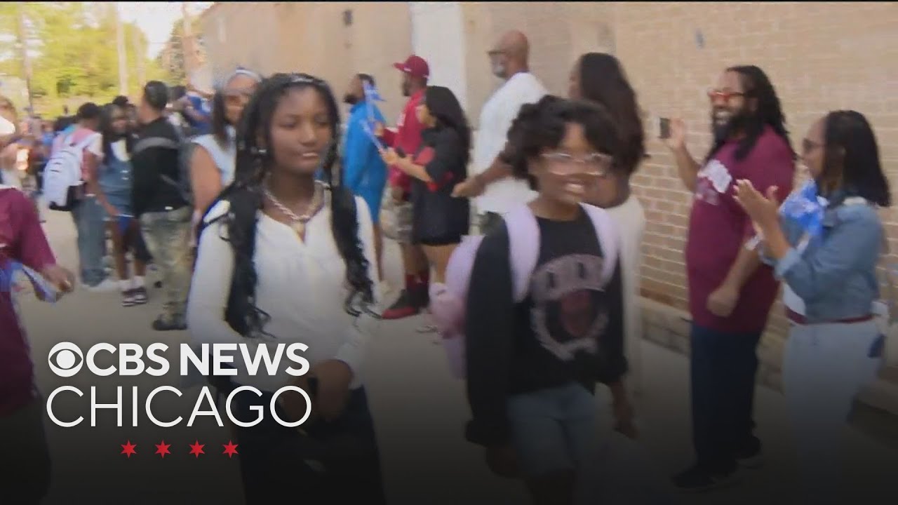 At school with CPS students as they return for the first day