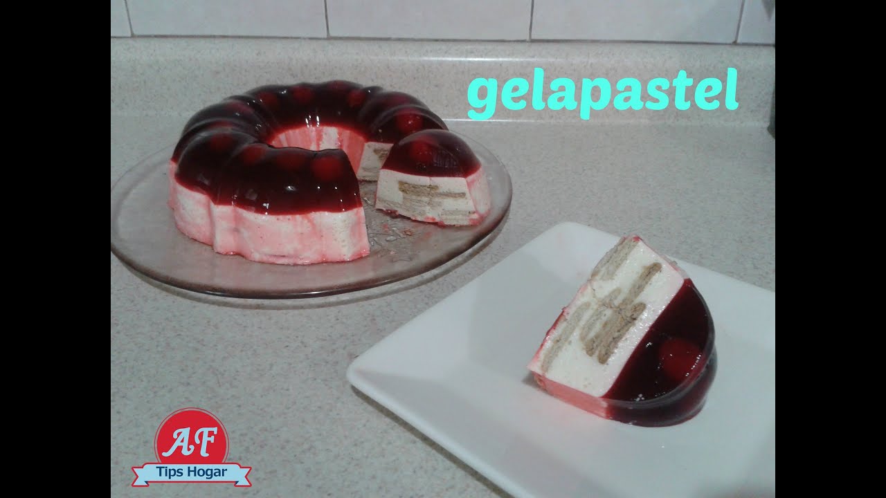 gelapastel gelatina con pastel de galletas marias