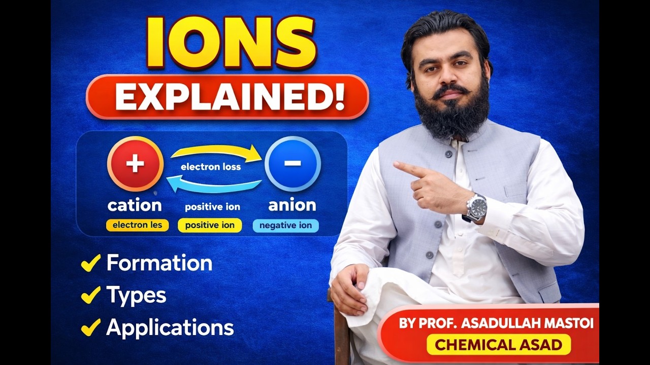 Ions Explained in One Lecture ,Types, Formation & Applications |Prof. Asadullah Mastoi Chemical Asad