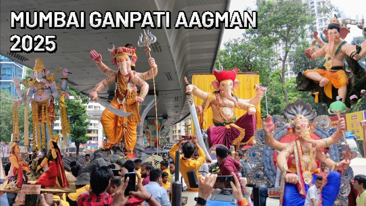 | Mumbai Ganpati Aagman 2025 | 24-Aug 2025 | #ganpatibappamorya #mumbaicheganpati #2025 
