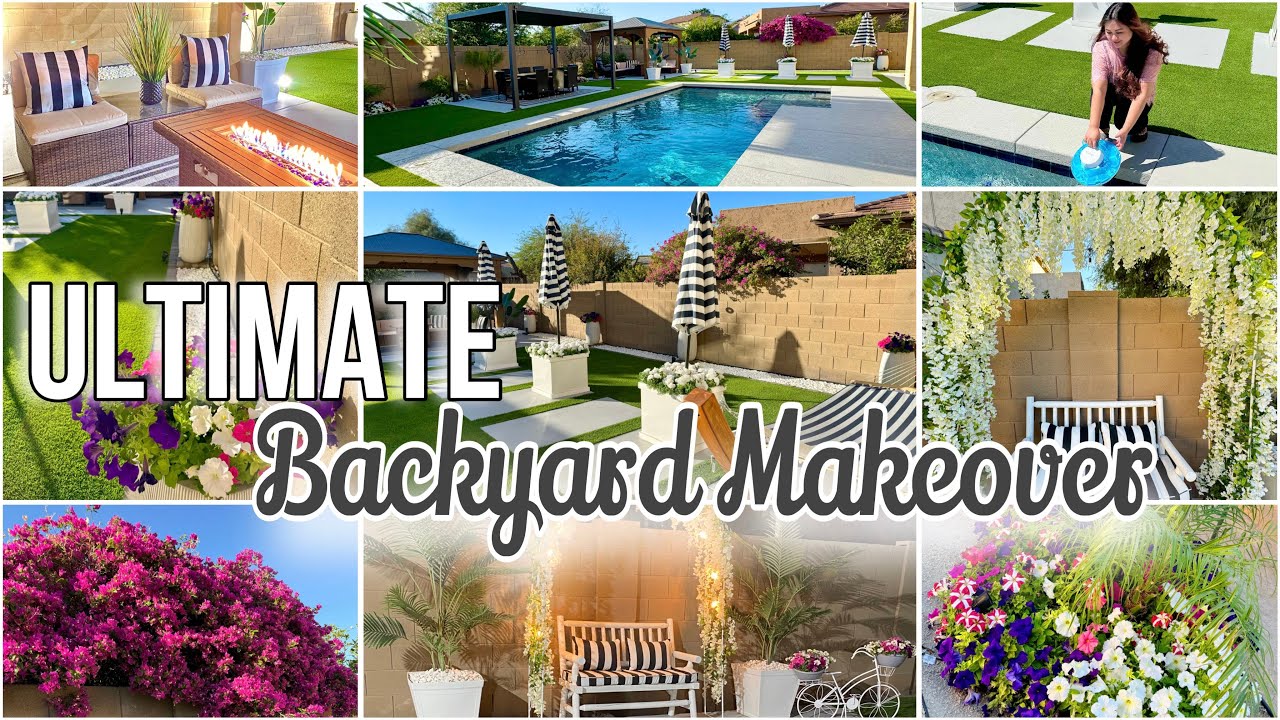 THE ULTIMATE BACKYARD MAKEOVER!! Pool, Patio, Gazebo, Turf Grass, and MORE!