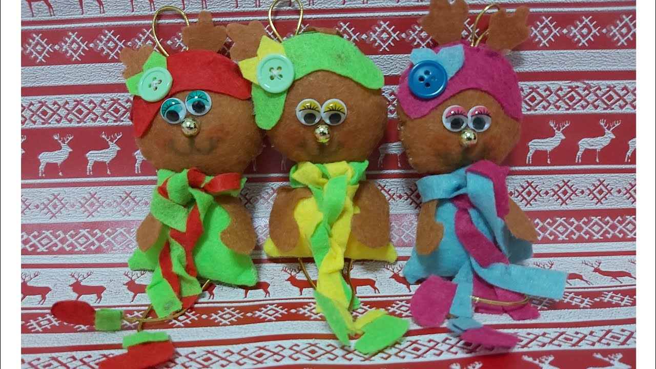 🇨🇴Como hacer renos para el árbol de navidad-How to make reindeer for the Christmas tree