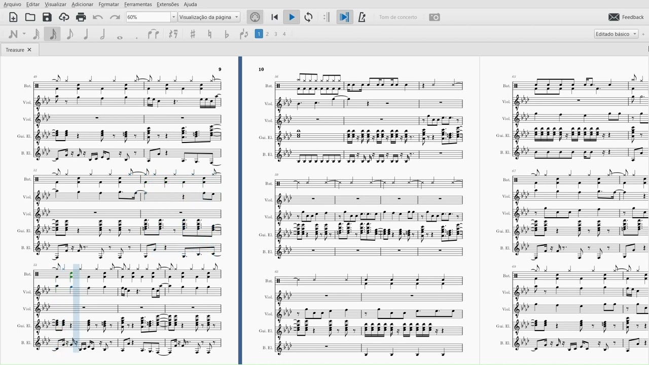 Treasure, Bruno Mars (Sheet music)