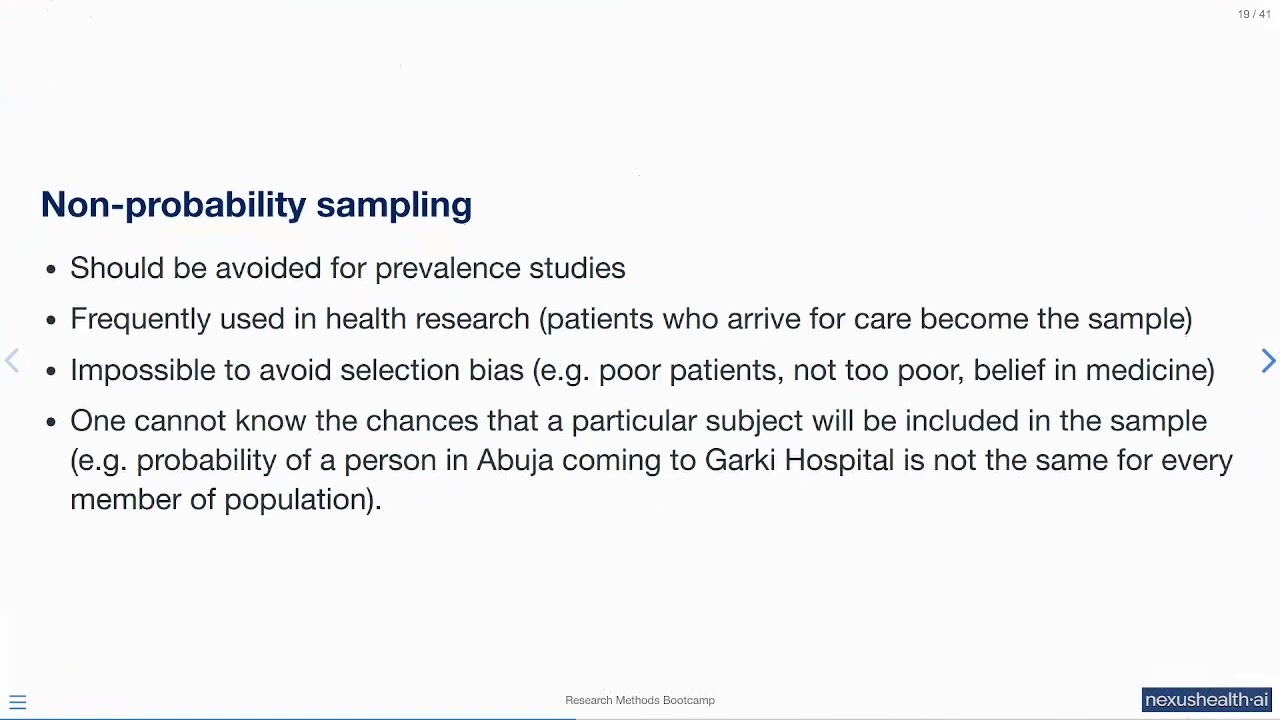 Sampling and sample size calculation