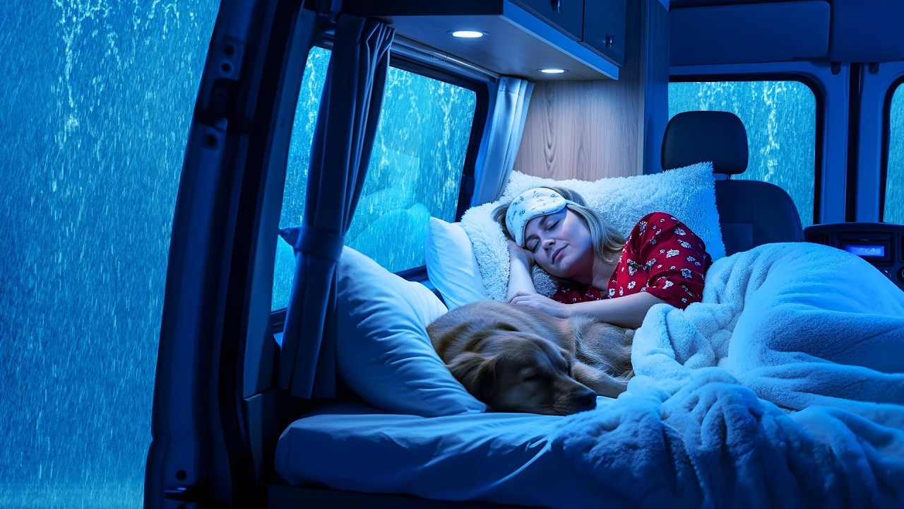 🚗 Intense Midnight Thunderstorm in a Cozy Car 🌩️ Sleep