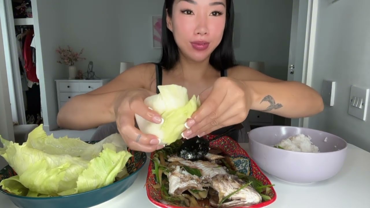 Chinese Steamed Sea Bass with Jasmine Rice & Iceberg Lettuce ❤️