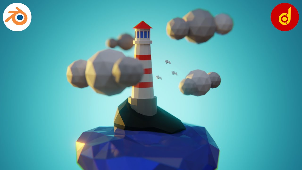 Lighthouse Blender Tutorial || Low Poly Lighthouse Blender