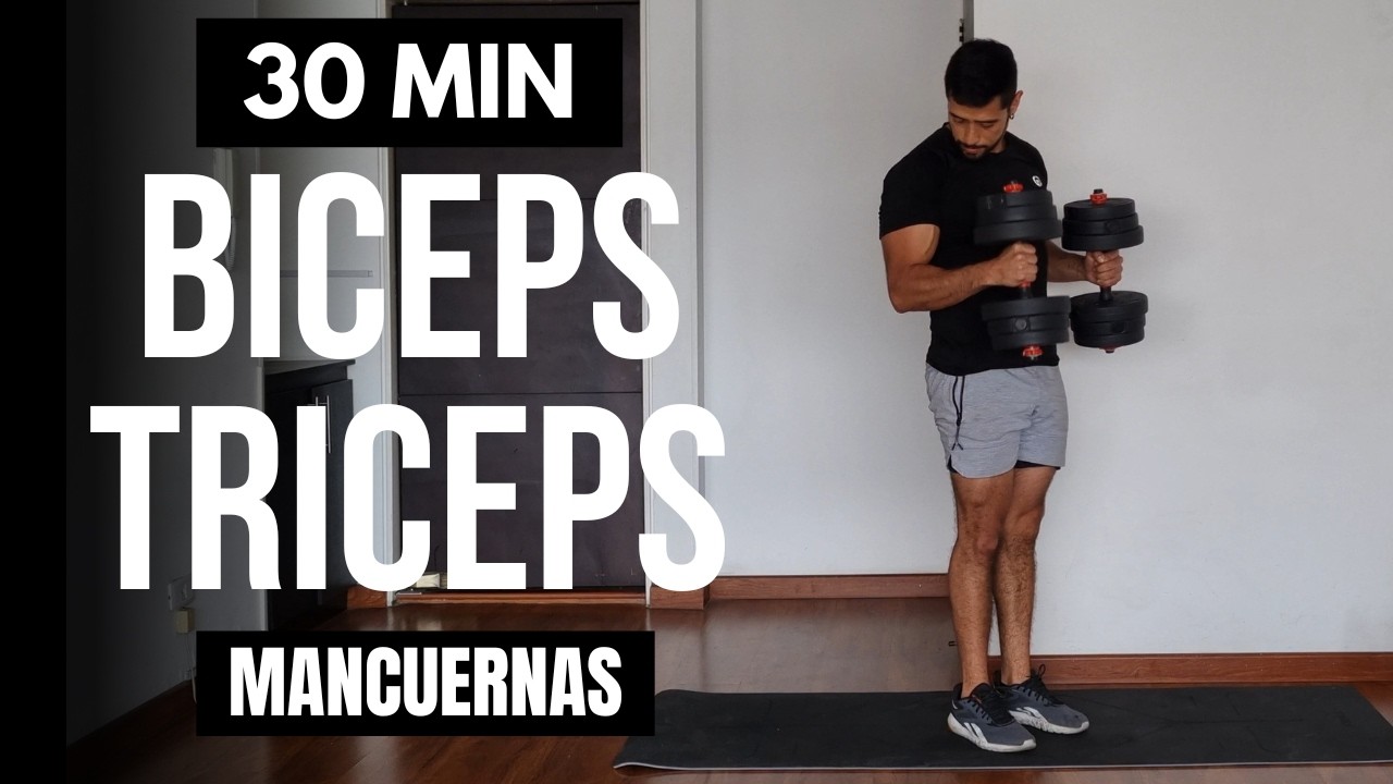 destroza tus biceps y triceps con mancuernas en casa 🔥  30 MIN