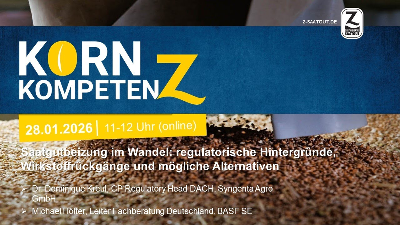 Webinar: Saatgutbeizung im Wandel: regulatorische Hintergründe und mögliche Alternativen