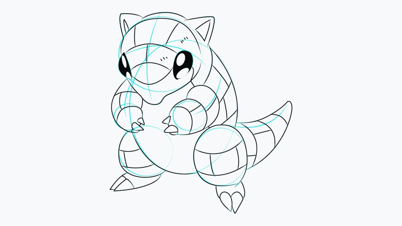 Como Desenhar o Sandshrew de Pokémon 🦔 | Tutorial Fácil em 9 Passos