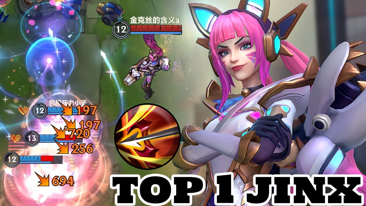 Wild Rift Top 1 Jinx (Battle Cat Jinx Skin) Gameplay Rank Grandmaster