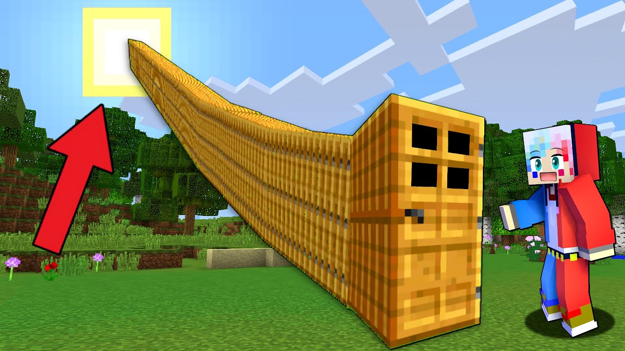 太陽に続く超長い変なドアを登ってみた結果⁉️【マイクラ マインクラフト】ぽっぴんず