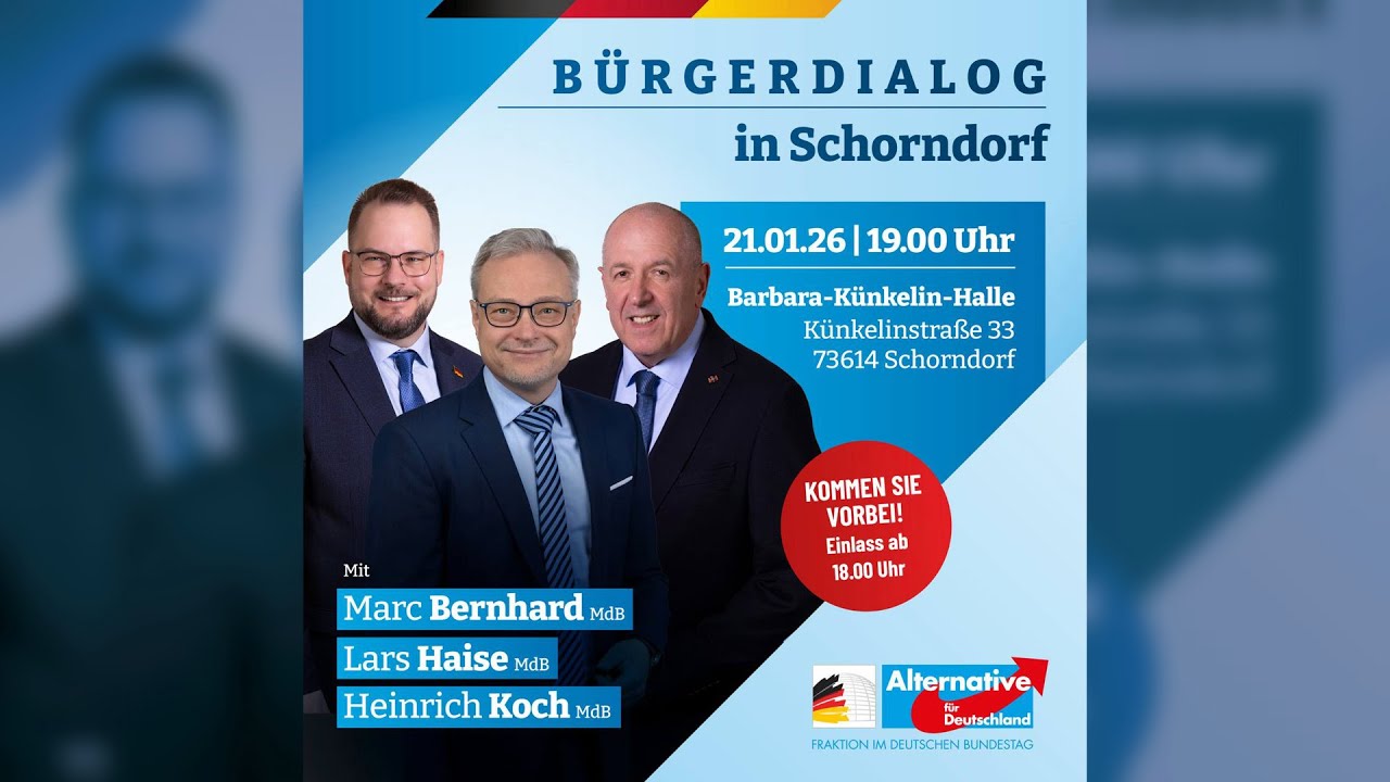 🇩🇪 AfD-Bürgerdialog live aus der Barbara-Künkelin-Halle in Schorndorf