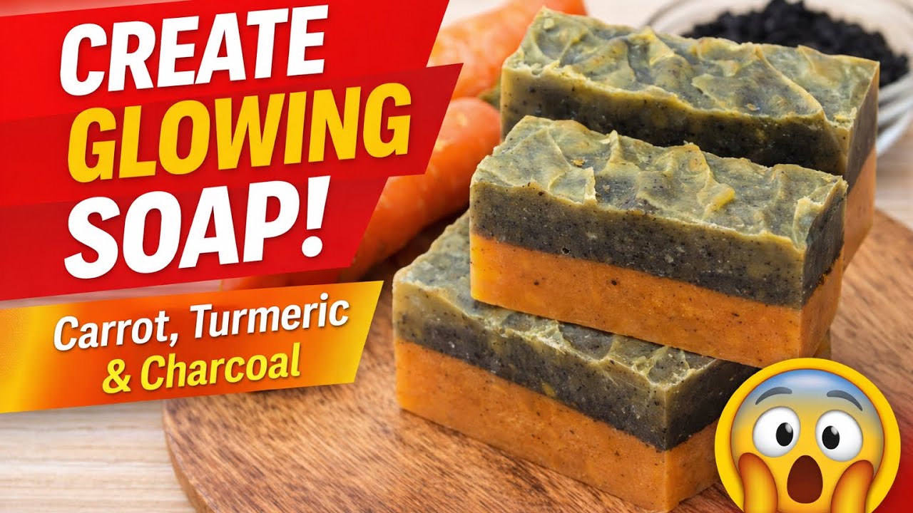 Natural Glow Soap Recipe | Carrot Turmeric Charcoal