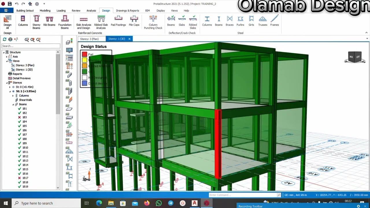 HOW TO CORRECT BEAM AND COLUMN FAILURE IN PROTA STRUCTURE