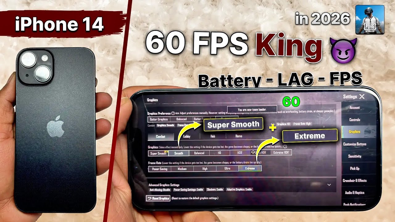 iPhone 14 PUBG Test 🔥 Heating Lag FPS and Battery - Best Gaming Device 