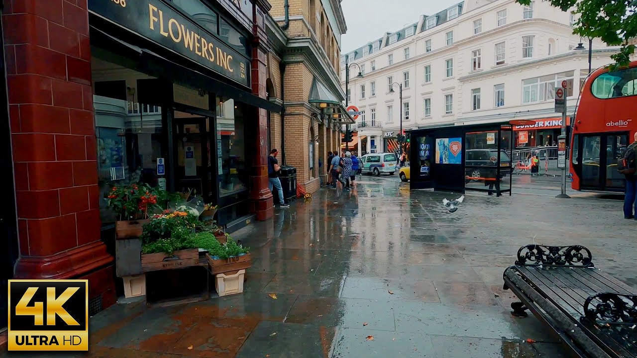 Rainy London Walk ☔️ [4K] Earl's Court to Gloucester Road