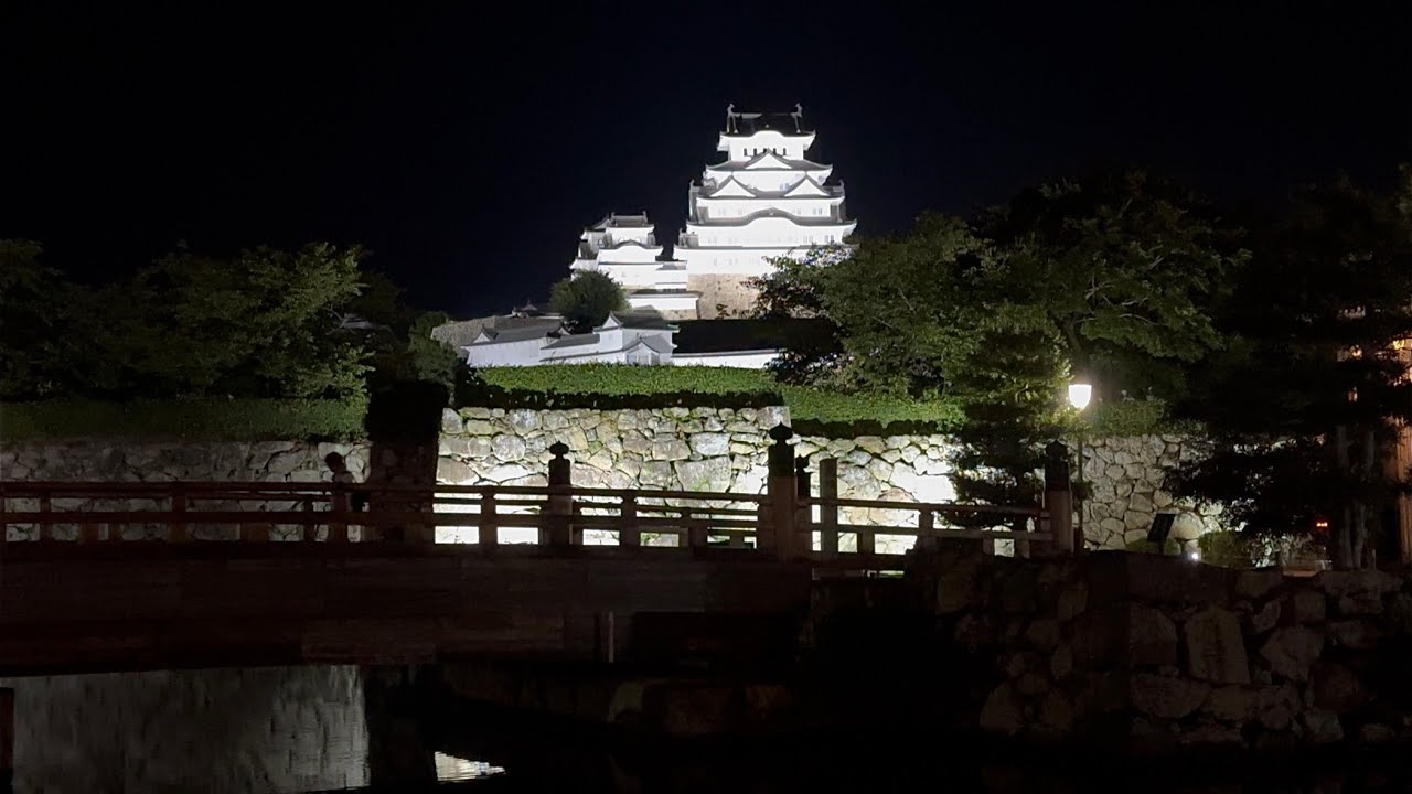 姫路駅から大手前通りを歩き、夜の姫路城へ - 2025年9月6日 (4K HDR Ultra HD)
