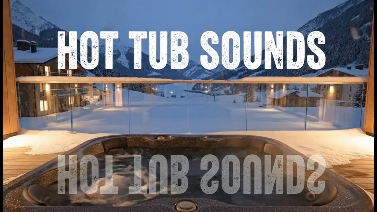 Winter Resort Luxury | Hot Tub with Snowy Village Views - Relaxing ASMR