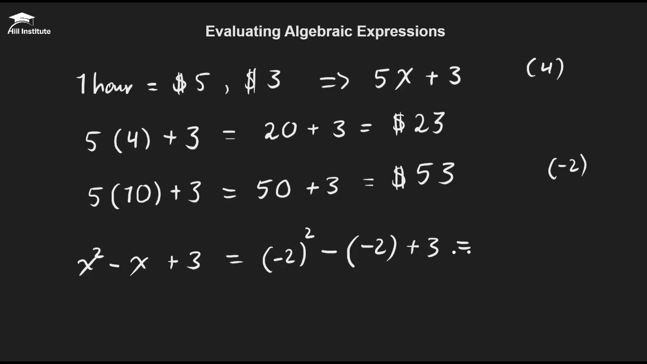 Algebra - 1.1  Evaluating Algebraic Expressions | Part 3 | Xisaab | Af Somali