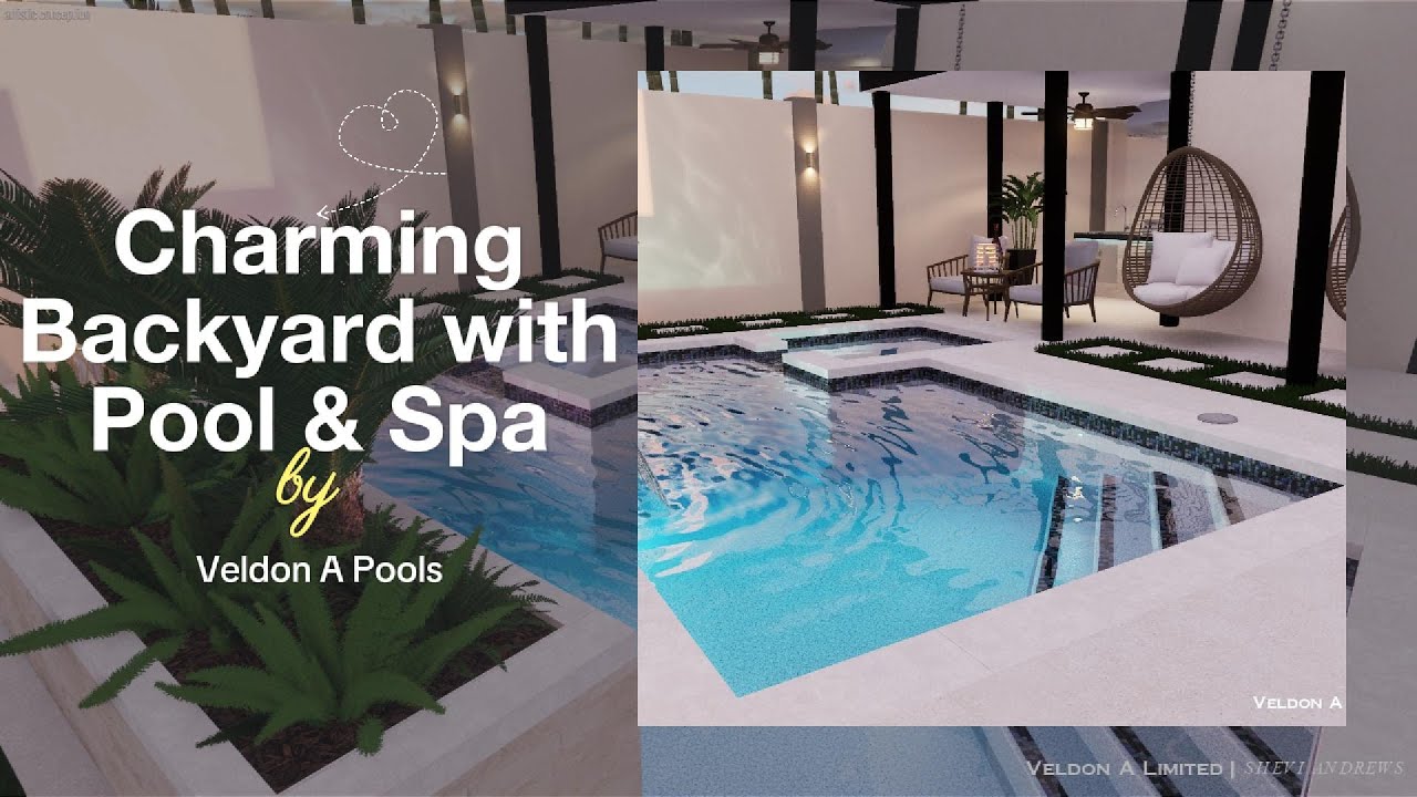 Cozy pool and spa by Veldon A Pools 3D Rendering