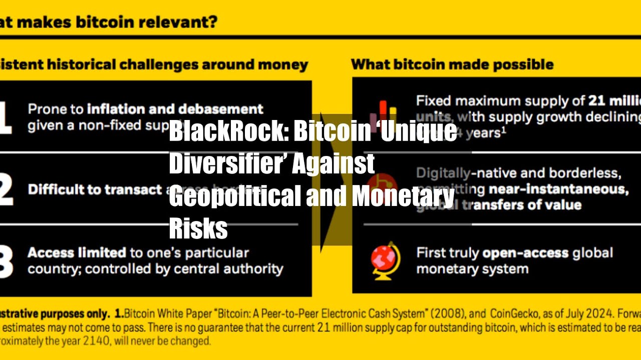 BlackRock: Bitcoin &lsquo;Unique Diversifier&rsquo; Against Geopolitical and