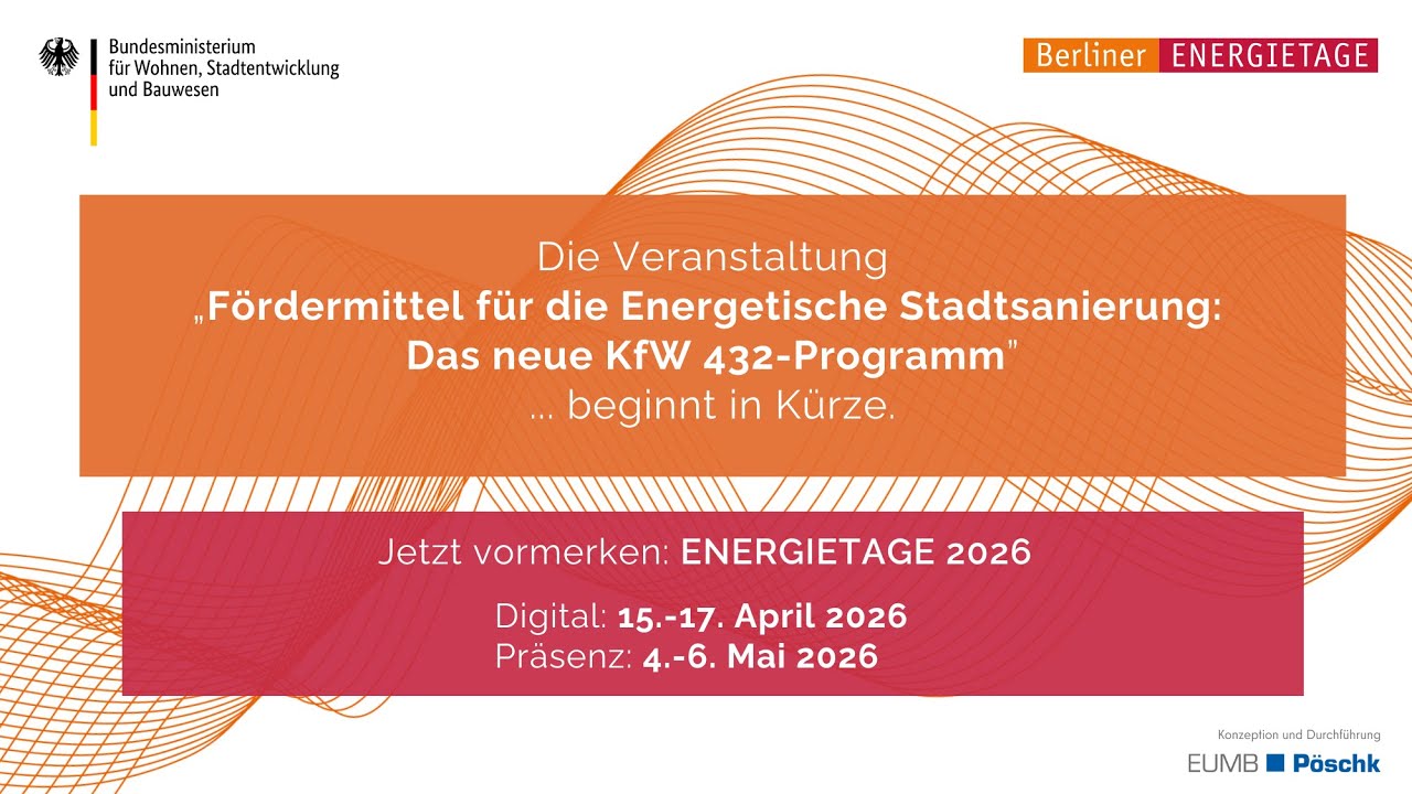 Fördermittel für die Energetische Stadtsanierung: Das neue KfW 432-Programm