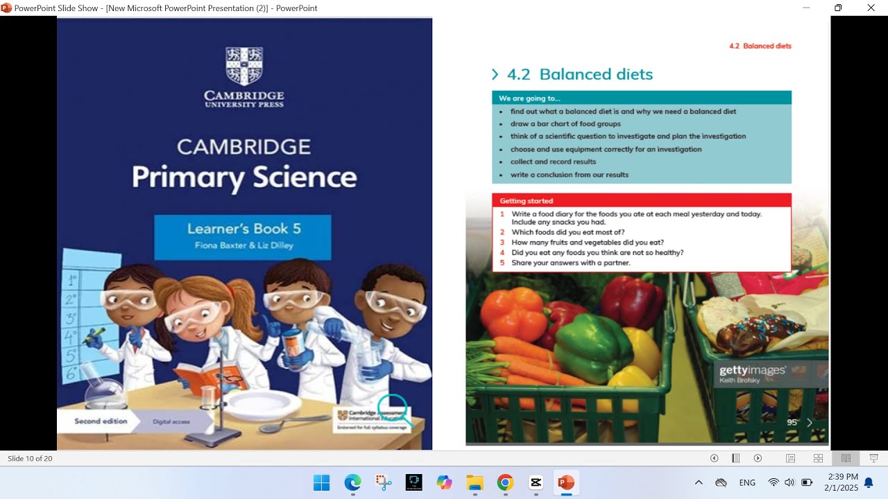 4.2 Balanced diets Cambridge primary science learners book 5