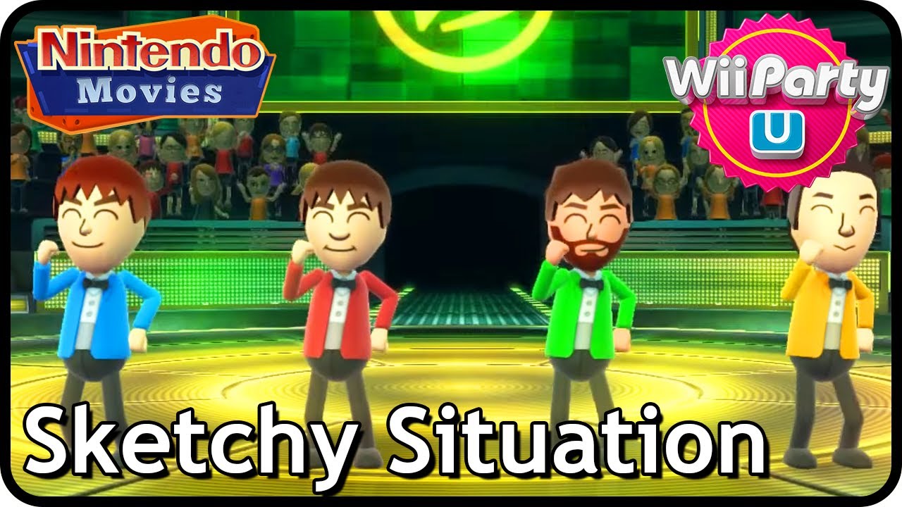Wii Party U - Sketchy Situation Men Only (4 Players, Maurits vs Rik vs Leon vs Bryan)