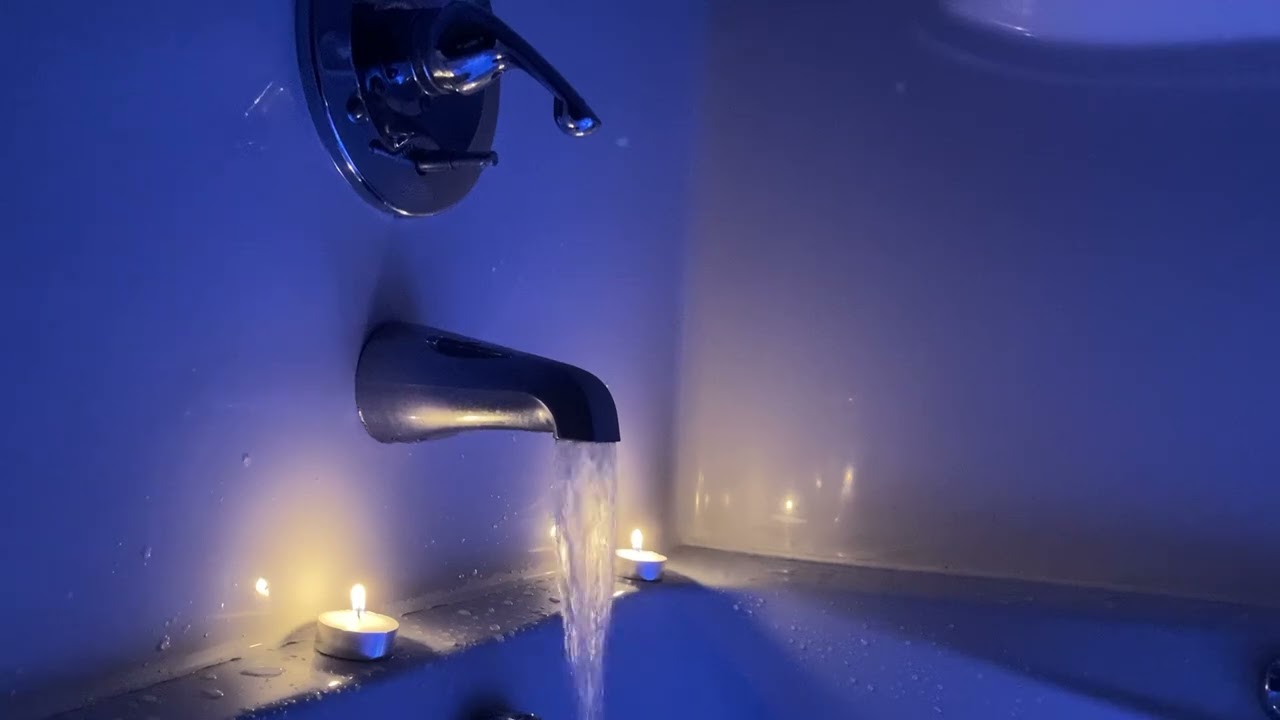 Bathtub Filling ASMR // Full Fill in Candlelight 🕯️3 Hour Loop