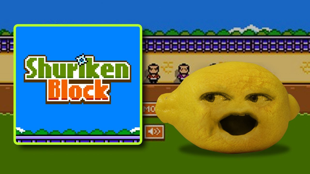 Annoying Orange Let's Play Shuriken Block with Grandpa Lemon