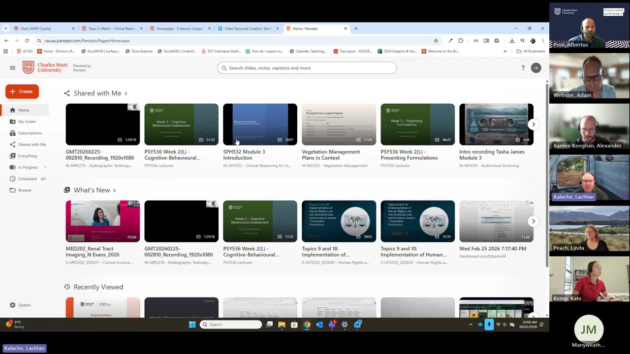 Video Resource Creation, Storage & Assessment: CSU Replay (Panopto) - 260226 recording