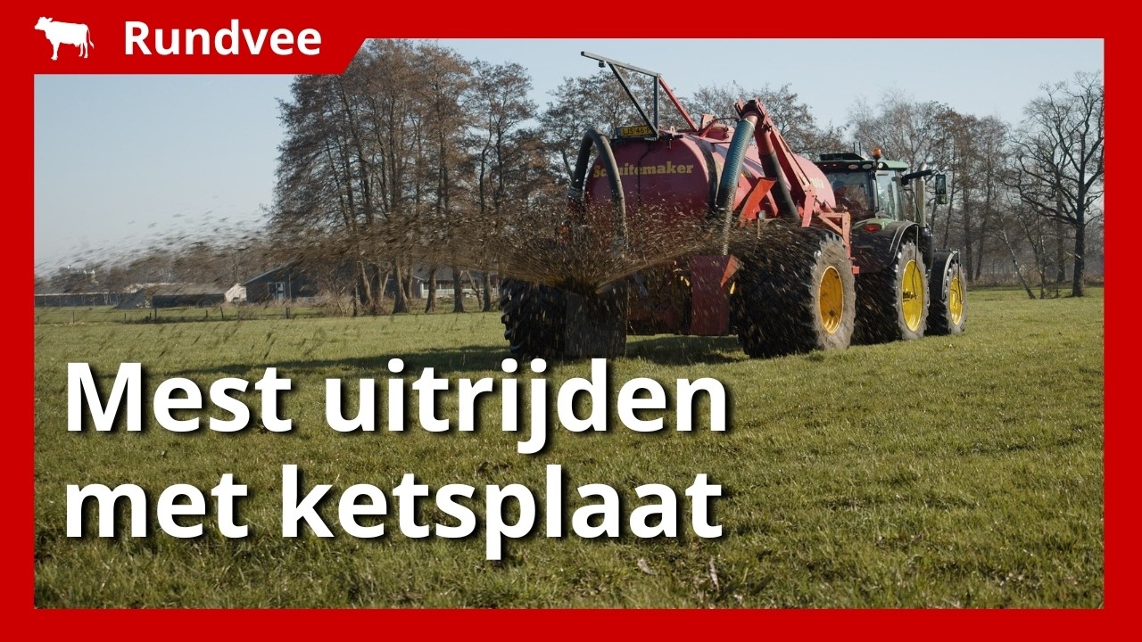 Bovengronds drijfmest uitrijden met ketsplaat