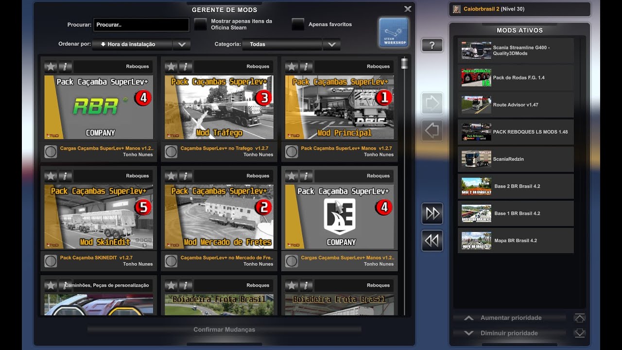 Aprenda baixar e ativar mods brasileiros steam para ETS2