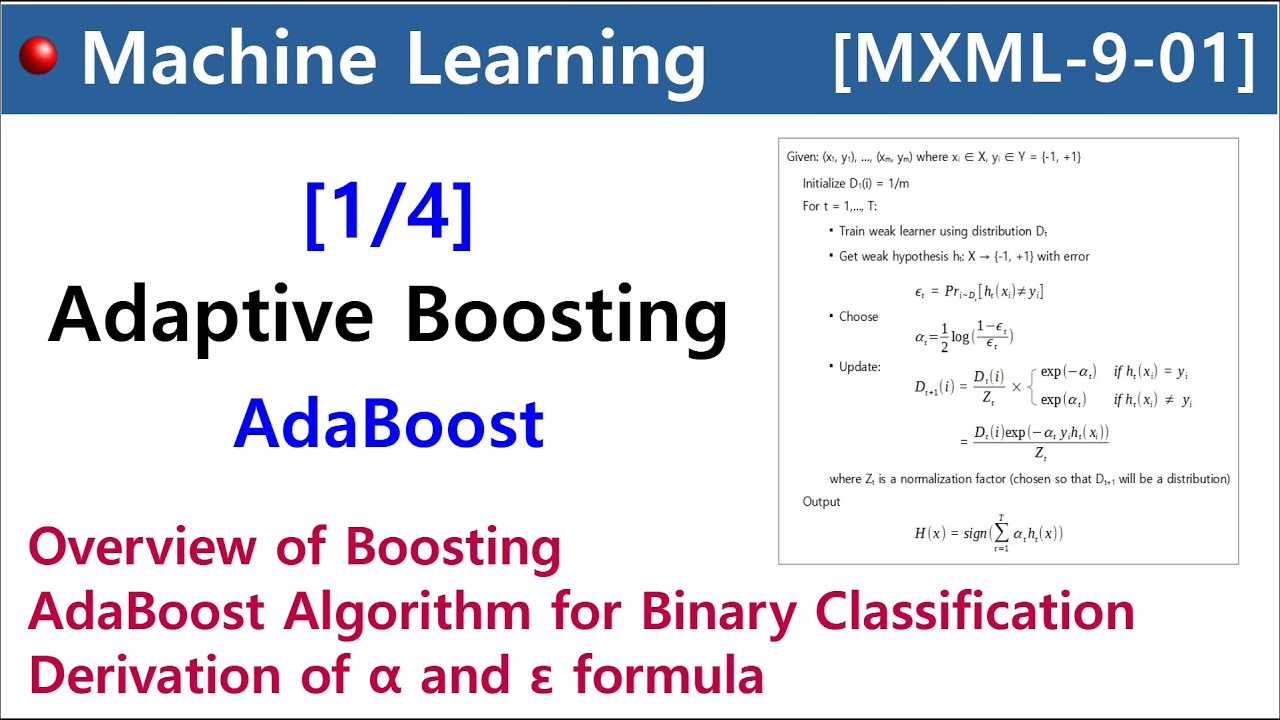 [MXML-9-01] AdaBoost [1/4] - Overview, Boosting, Algorithm for Binary Classification