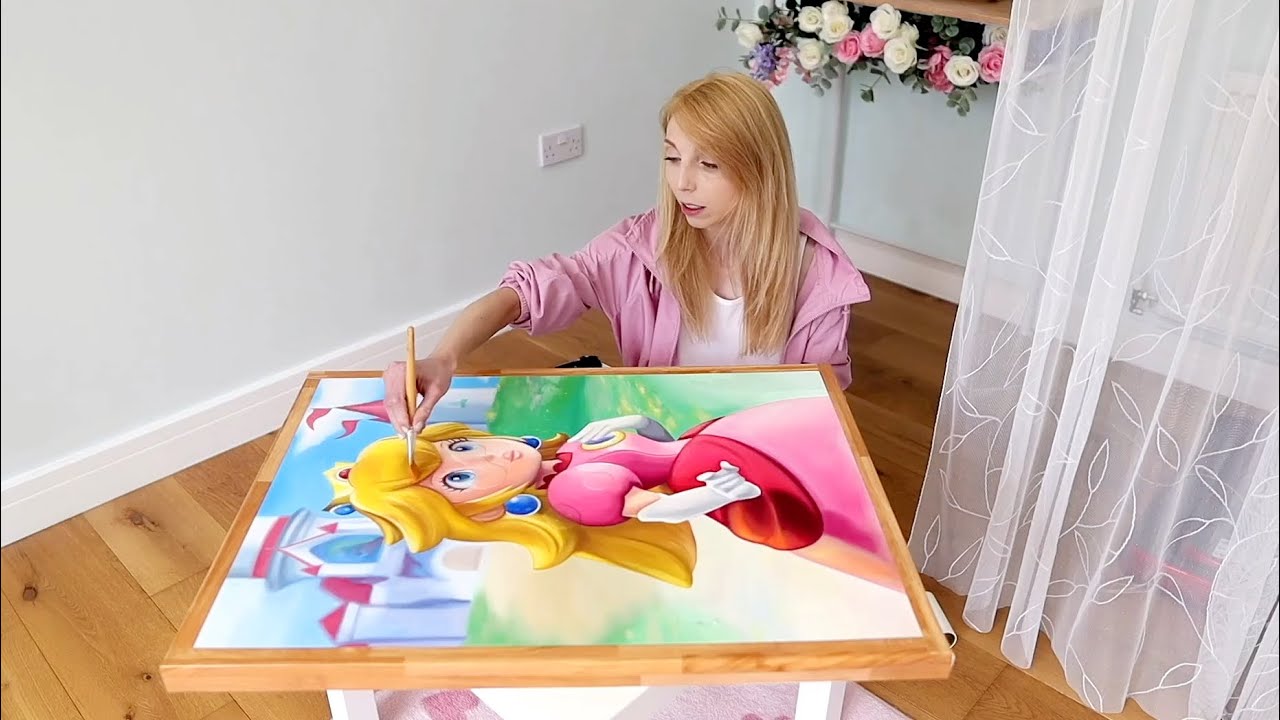 Bowser asked me to paint Princess Peach 🎨👑