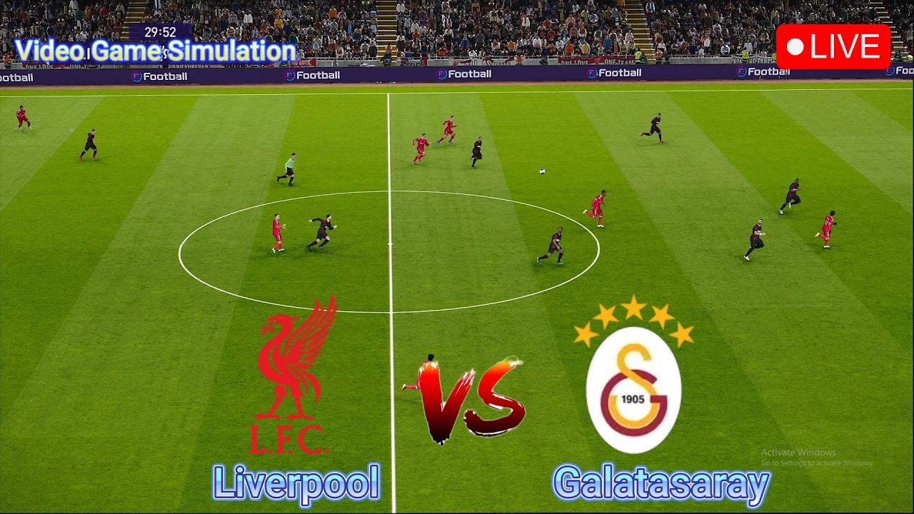 🔴Live : Liverpool vs Galatasaray | Champions League - Play Offs Live | Video Game Simulation