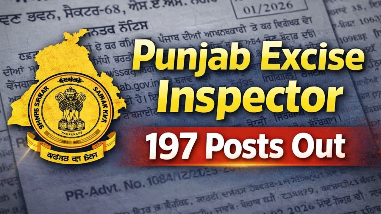 Punjab Excise Inspector 197 Posts Out 🎉